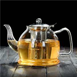 养生玻璃煮茶壶电磁炉茶具烧水壶耐热玻璃茶壶平底透明单壶可昌弯