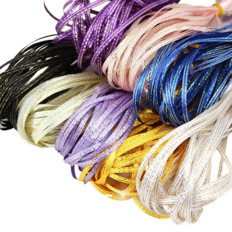 Phnom Penh Silver Ribbon 3mm Gift Box Packaging Tie Bookmark Ribbon Thin Ribbon Ribbon in stock Supply 40 meters