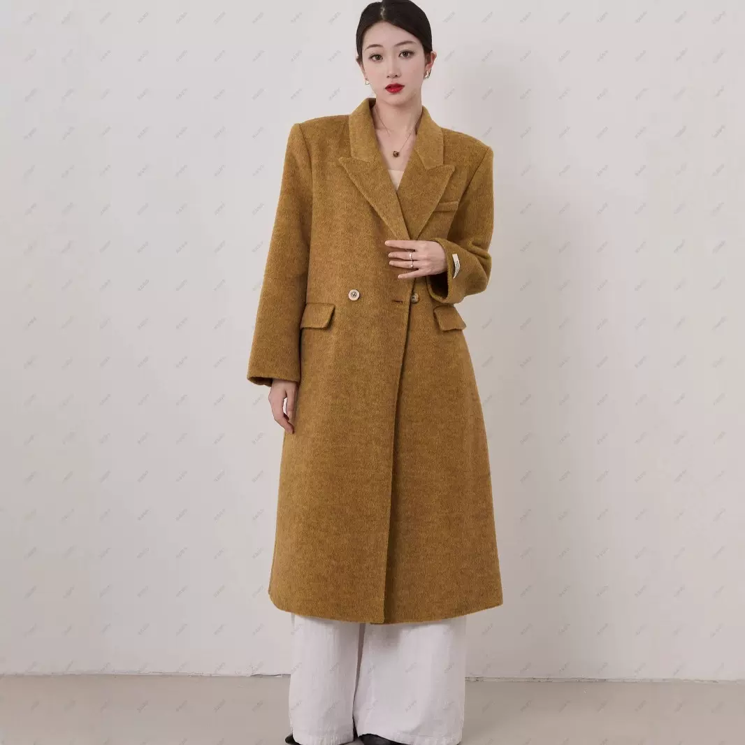 时尚高端显瘦显高西装百搭羊绒双面呢女大衣外套双面呢子气质款