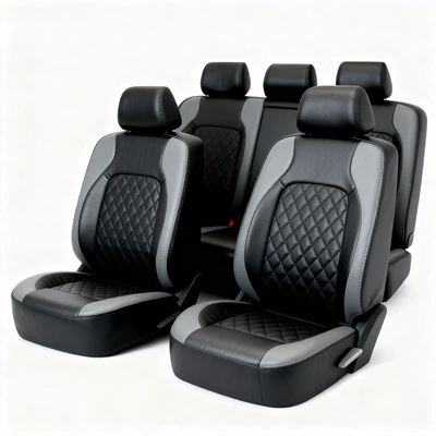 Cross-border foreign trade European Universal seat cover - quilted-black-and-gray-full-nine-piece-set-for-the-vehicle