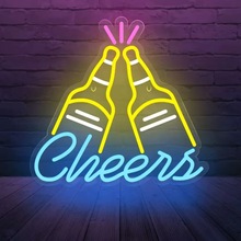 亚马逊爆款led霓虹灯酒吧气氛灯广告牌发光墙装饰酒瓶造型氛围灯