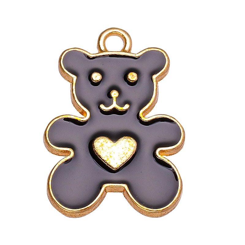 10 Pcs/package Cute Bear Alloy Enamel Plating Pendant Jewelry Accessories display picture 9