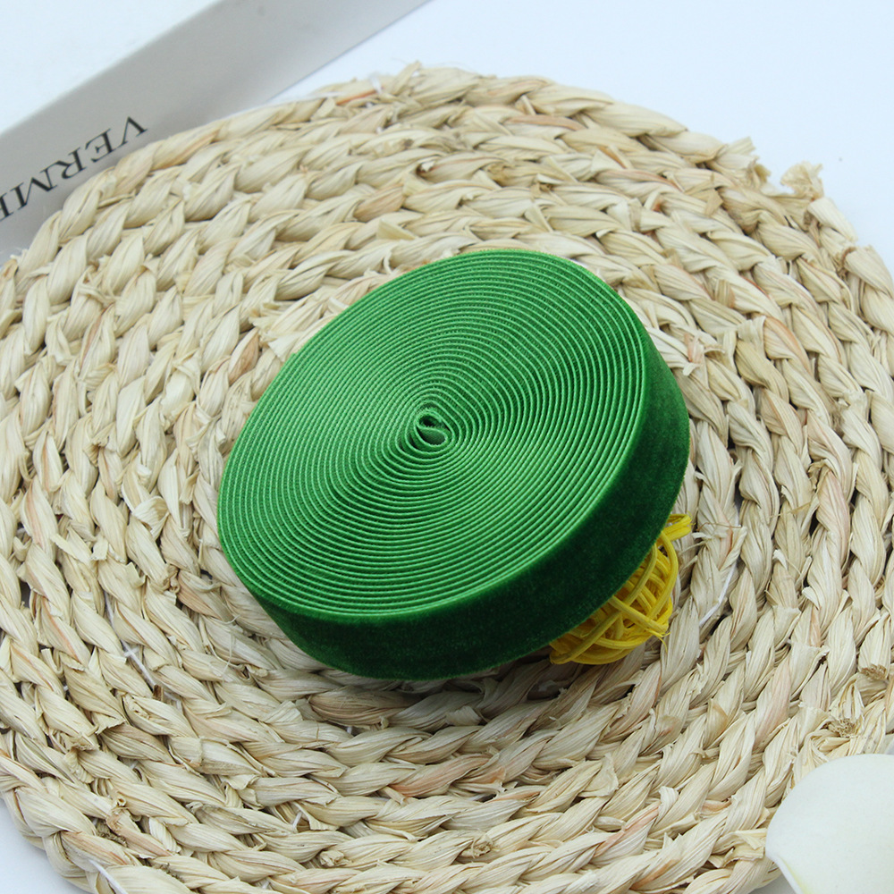 2cm unilateral banda de flocado ropa hecha a mano DIY accesorios, regalo de pastel embalaje de seda de terciopelo