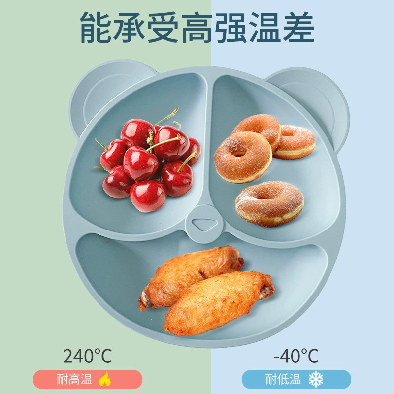 Детская силиконовая тарелка-нагрудник набор из восьми частей