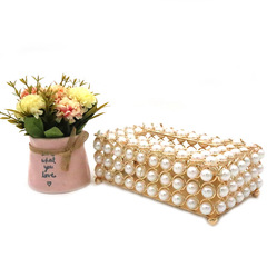 廠家北歐式珍珠紙巾盒客廳家用創意簡約桌面餐巾抽紙收納盒洗手間