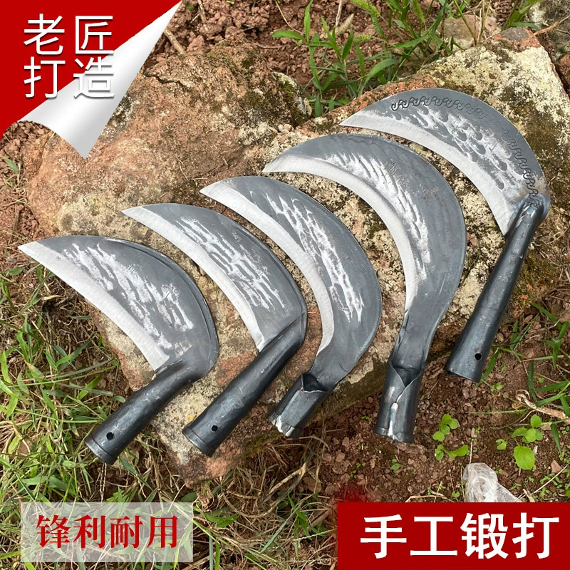 Чистая ручная работа старомодная ковка сельскохозяйственный Дровосек серп Скашивания травы на открытом воздухе Рыбалка открывалка для прополки сбор небольшого серпа