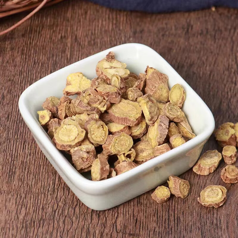 Dried Scutellaria Root Slices Huang Qin 500g Chinese Herbal Tea and Decoction Pieces in use