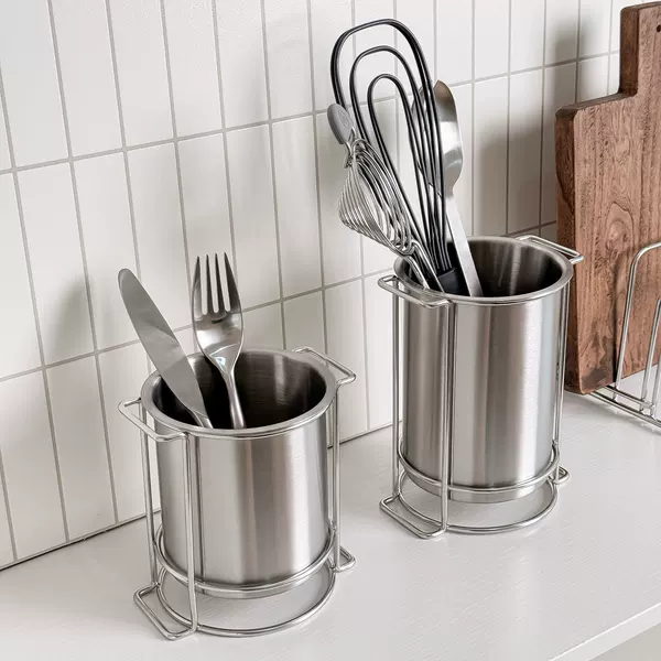 Thickened 304 Stainless Steel Chopstick Holder Cage Rack, Frosted, Height 13.5 and 17cm