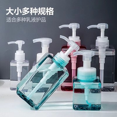 PETGハンドソープローションボトル四方瓶シャンプー角笛ボトル化粧品旅行収納ボトルプレス分注ボトル|undefined