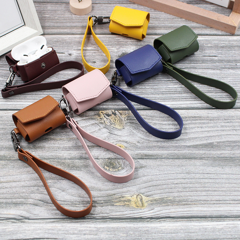 皮革现货可手提新款第三代airpods蓝牙耳机收纳包收纳袋多色便携