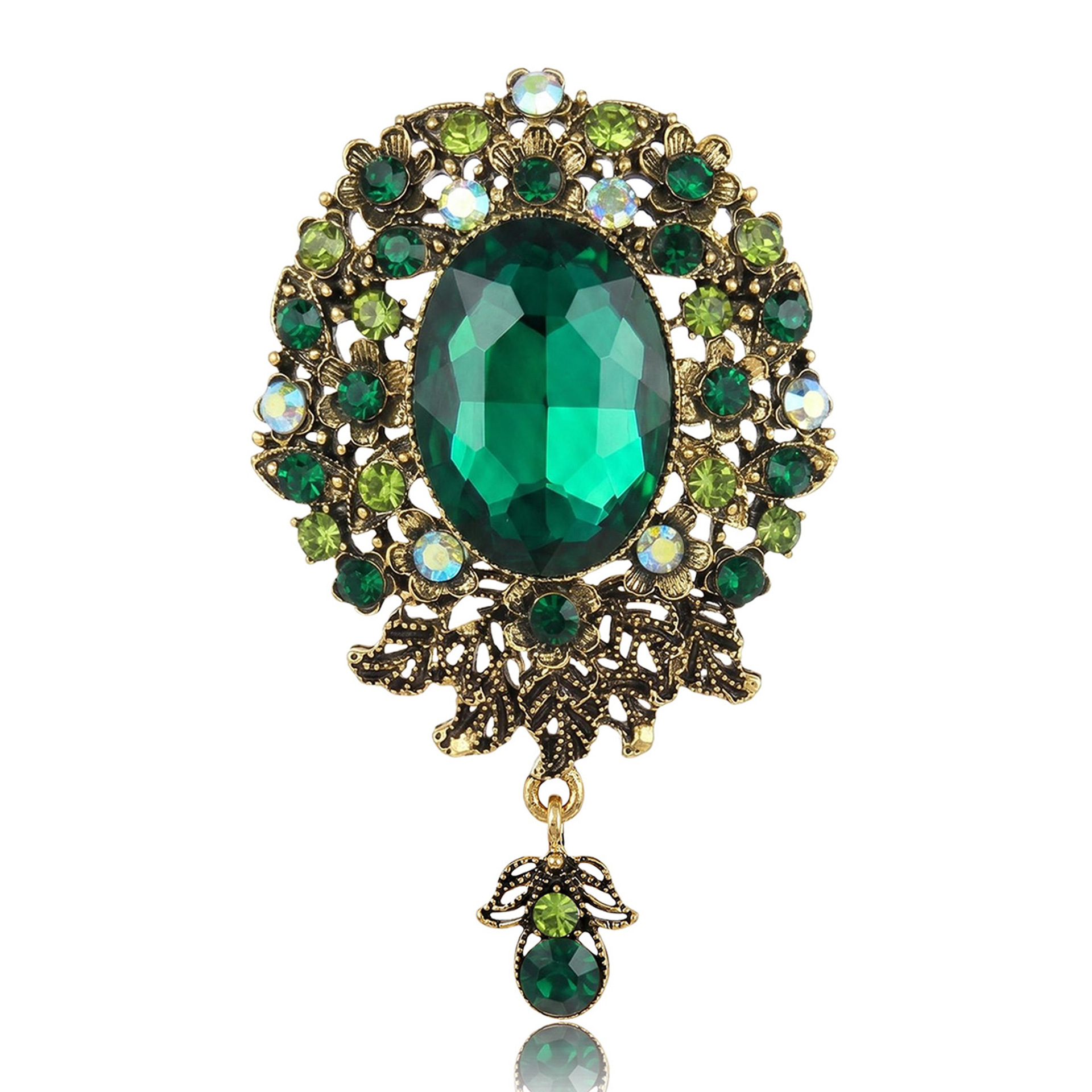 Broche vintage para mujer elegante pin con perla y cristal_voghion.com