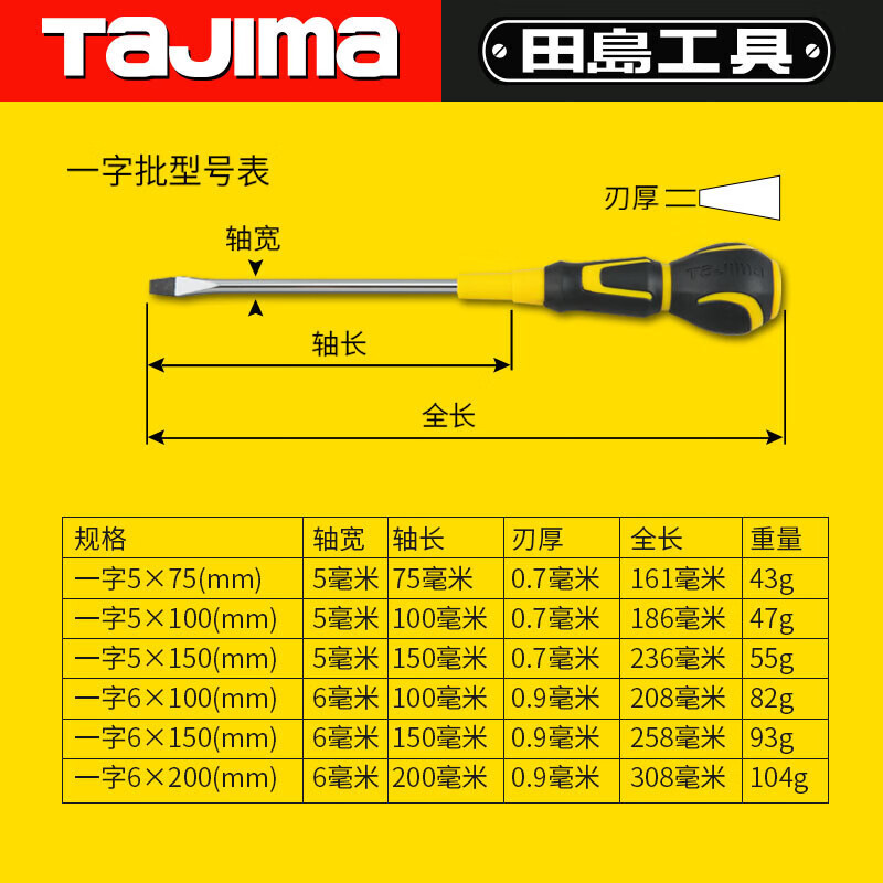 TAJIMA TAJIMA 1301 - 2171 fuerte mango de bola de goma blando tornillo cruzado lote PH1 - 5 - 150
