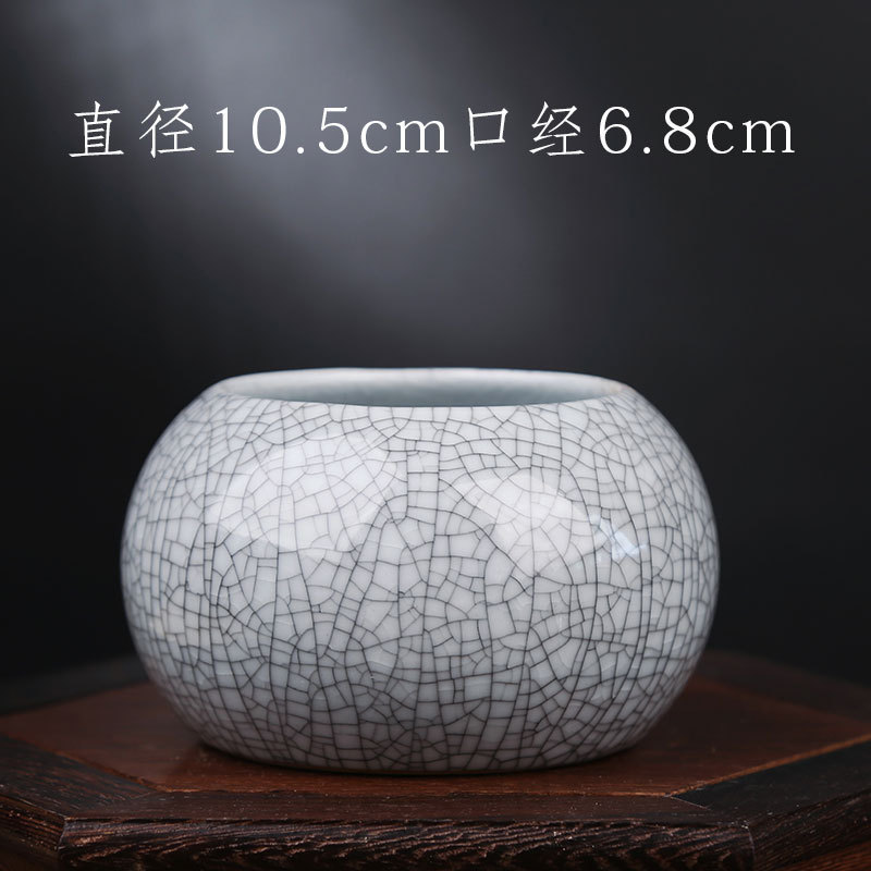 哥窯銅銭草花瓶清新デスクトップ花器置物水培小植木鉢陶磁器容器花卉水養鉢植え|undefined