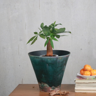 Jingdezhen Handmade Ceramic Flower Pot Hydroponic Vase Home Entrance Tea Room Study Green Planting Dried Flowers Flower Decoration