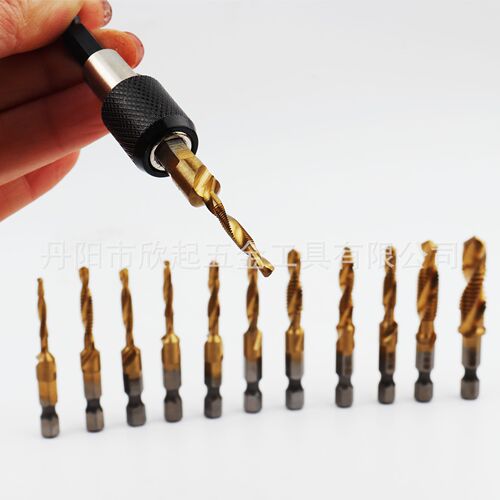 Cross-border hot selling 13-piece set British standard machine composite tap set tapping and chamfering integrated composite tap set