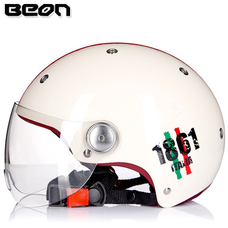 Casco de la motocicleta BEON 3C certificado de los hombres y las mujeres medio casco Four Seasons universal de la motocicleta del coche eléctrico del verano casco B103