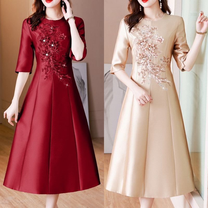 Young Mother-In-Law's Wedding Banquet Toast Evening Dress 2023 New Mother's Daily Wearable Dress for Wedding Young Mother-In-Law's Wedding Banquet Toast Evening Dress 2023 New Mother's Daily Wearable Dress for Wedding