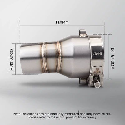 Motorcycle exhaust pipe and middle sections are
