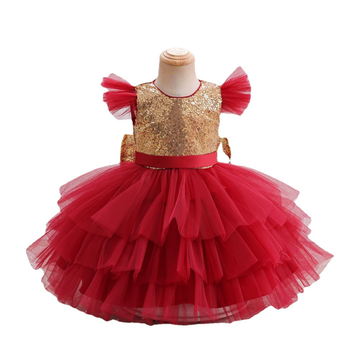 Children's small princess costume, piano, flower girl dress with bow, new collection, Birthday gift
