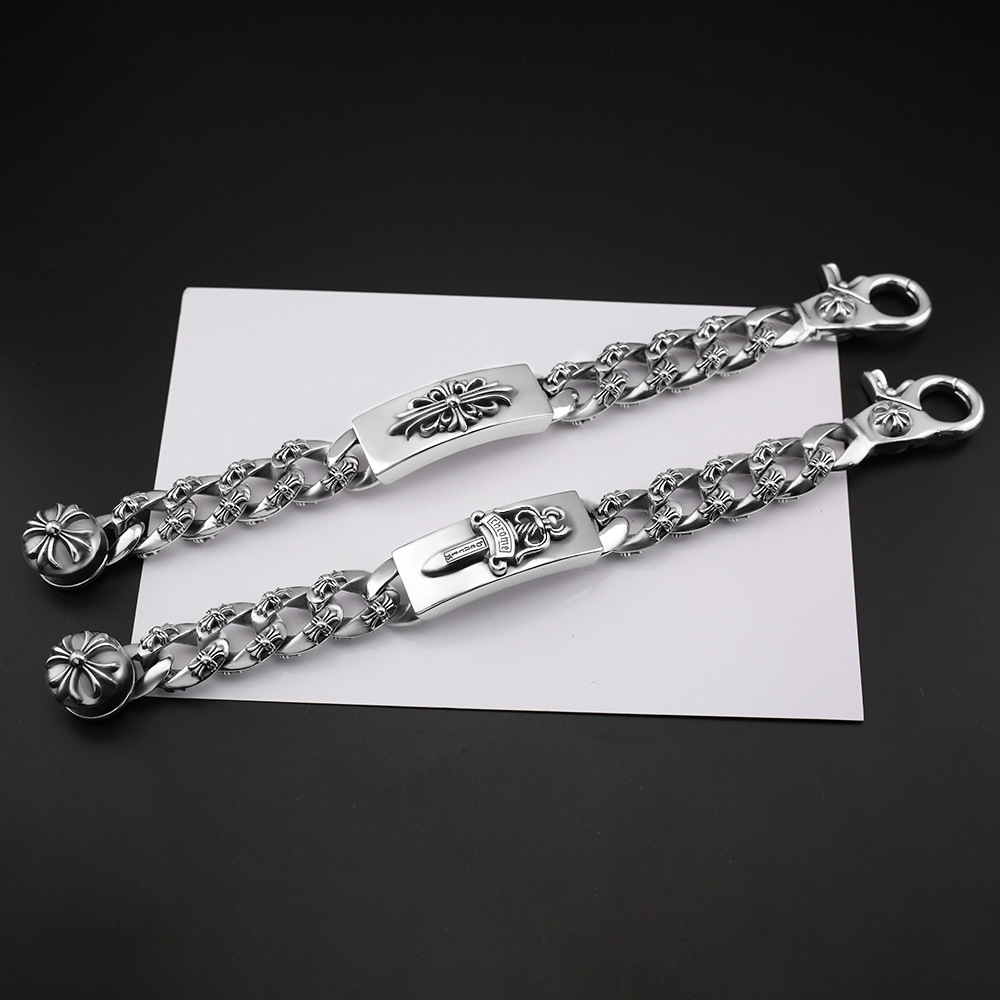 Ch Crow retro cross flower chain sword cross decoration Thai silver…
