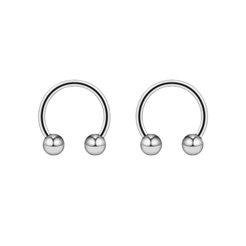 European and American cross-border stainless steel C-shaped rod horseshoe ring electroplated C-type stainless steel sharp cone nose ring piercing jewelry