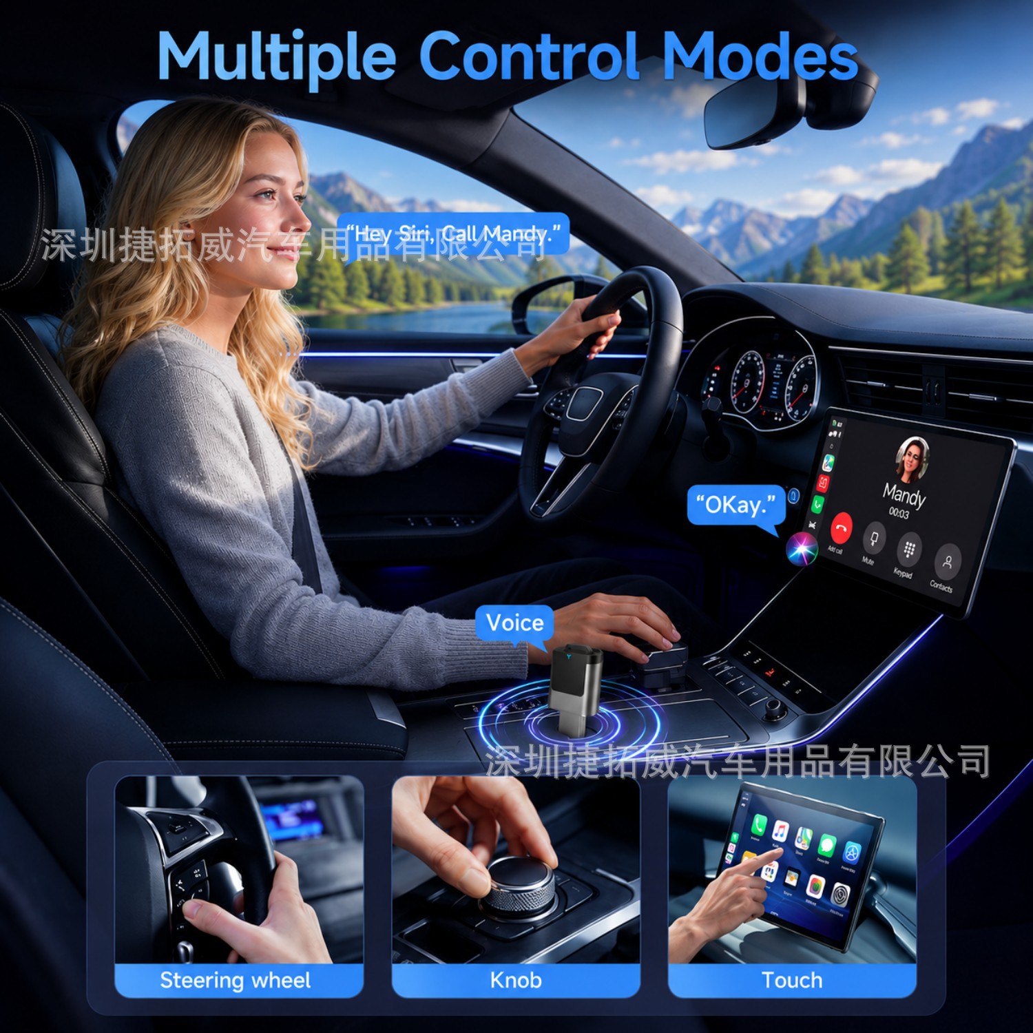 2026 Cross-Border Upgraded Wireless Carplay Box Androidauto Two-In-One Adapter Car Connectivity Box