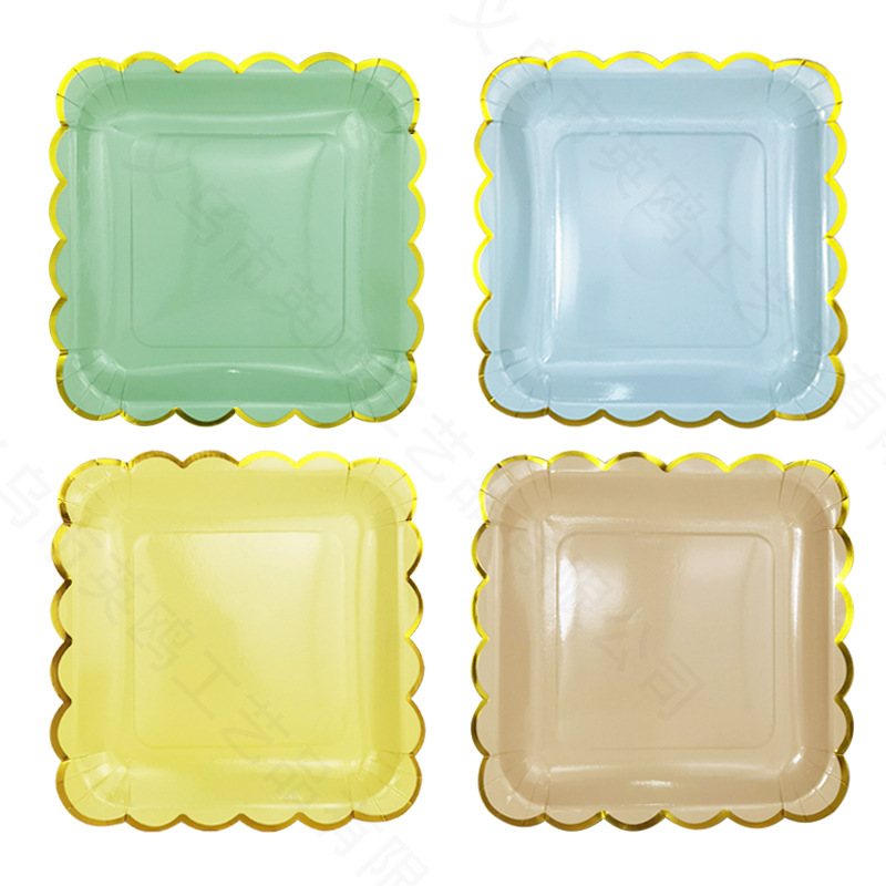 Tableware Event & Party Supplies Cute Solid Color Paper Tableware