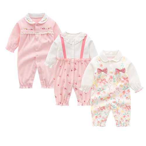  Fang Ying non-encapsulated spring and autumn clothing, one-piece, romper, carrot, rabbit collar, etc. 3-12M