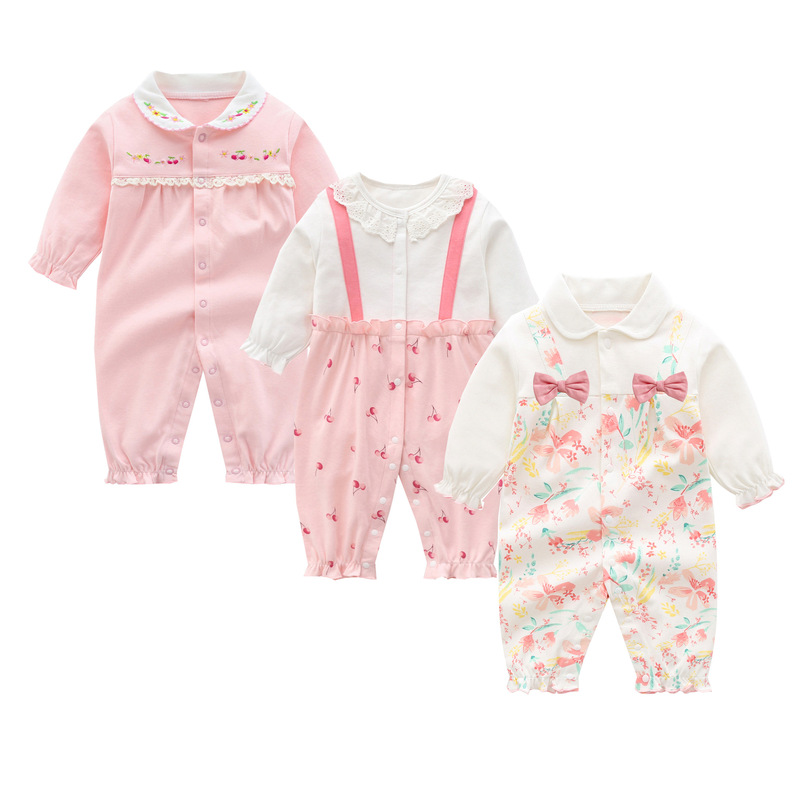 2023 Fang Ying does not pack feet in spring and autumn, ha-suit jumpsuit, climbing suit, carrot and rabbit collar, etc. 3-12m