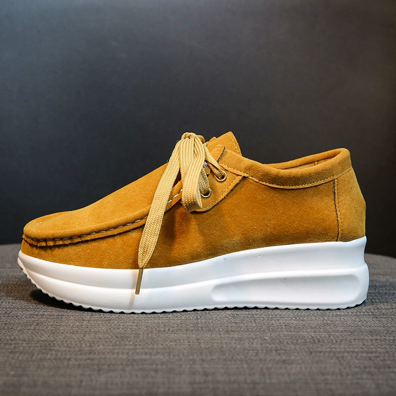 欧美前系带圆头休闲运动鞋女 Womens Sneakers 厚底纯色运动鞋女