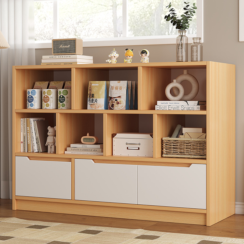 Estante de libros multifuncional de almacenamiento en el suelo para el hogar estante de almacenamiento de artículos sala de estar de gran capacidad mostrador multicapa armario de biblioteca simple