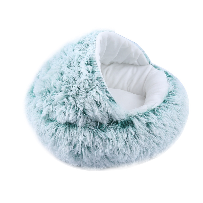 Fábrica en stock transfronterizo nuevo nido de gato semi-cerrado de felpa tipo de cáscara nido de gato de invierno cálido nido de mascotas al por mayor