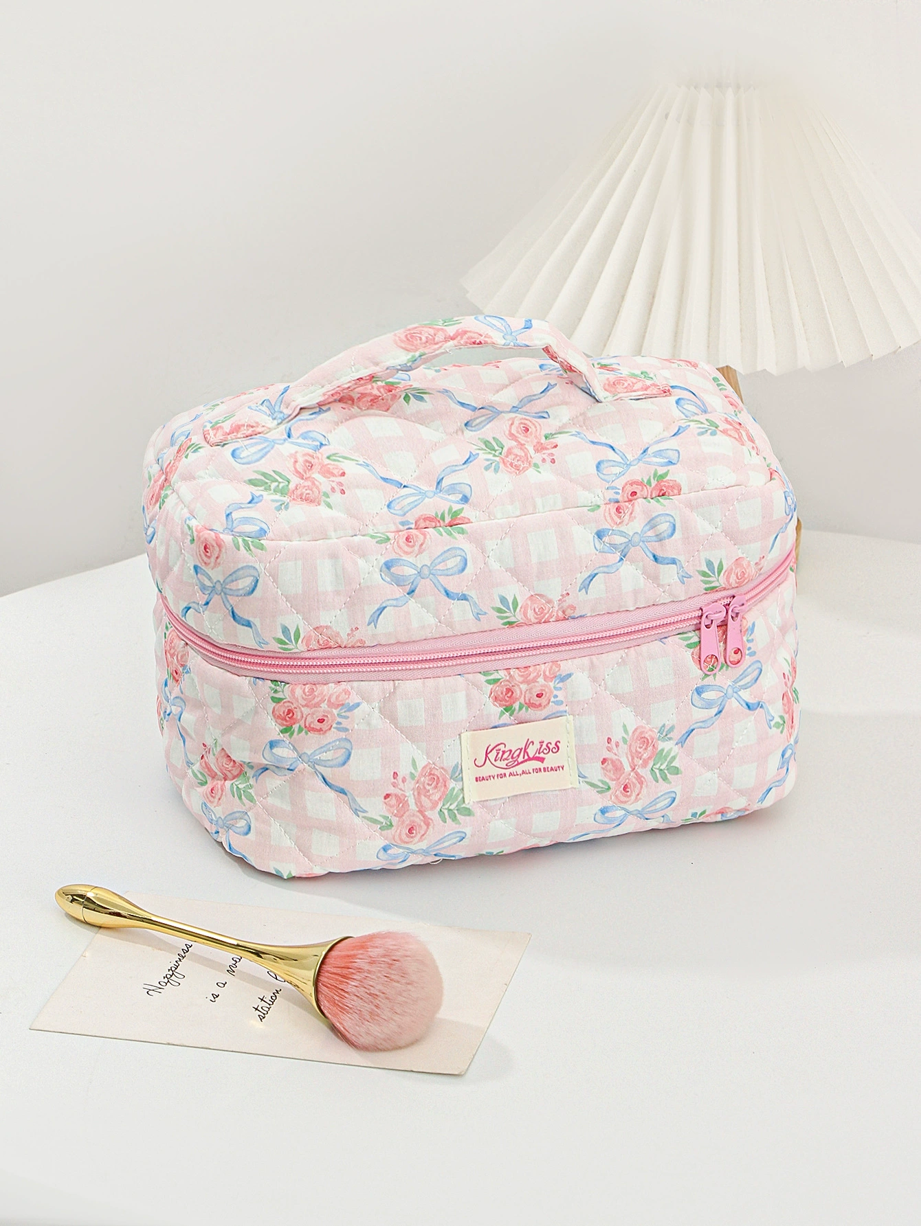 Синяя косметичка Bag с бантами, сумка для путешествий через плечо, ручная органайзер-сумка