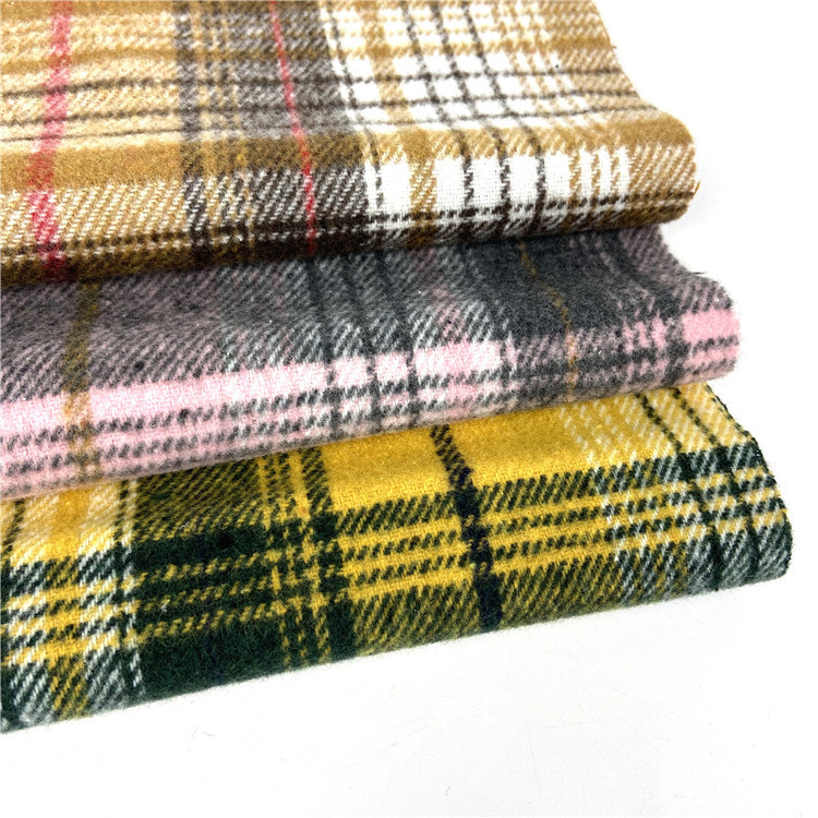 Yarn-dyed polyester cotton coarse wool brushed plaid twill flannel coat shirt suit plaid fabric Yarn-dyed polyester cotton coarse wool brushed plaid twill flannel coat shirt suit plaid fabric