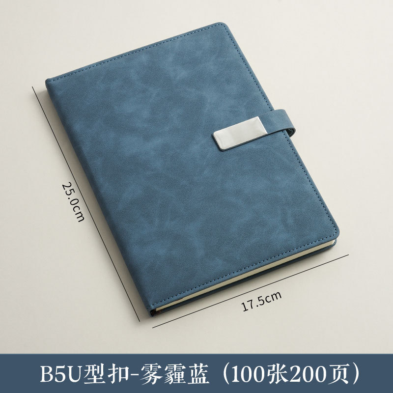 A5 cuaderno de notas logotipo de oficina de negocios regalos de cuero suave grueso de alto valor de la cara hebilla cuaderno de notas caja de regalo