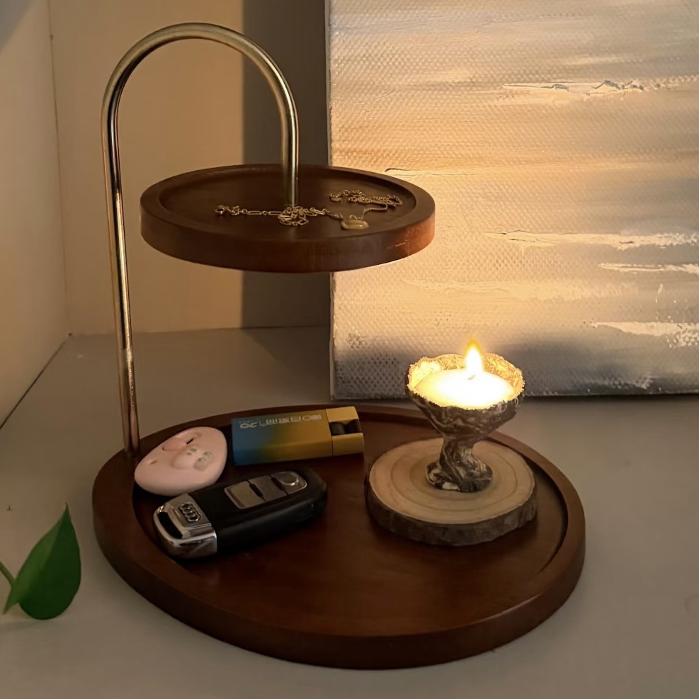 Caja de almacenamiento de escritorio de madera negra caja de acabado de puerta de entrada llaves de cosméticos diversos estantes de joyería bandeja de exhibición