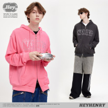 HeyHenry  美式复古宽松星星双链头卫衣秋冬季男女款ins连帽卫衣