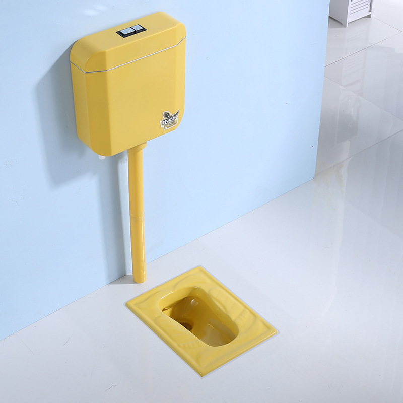 Suministro directo de fábrica kindergarten niños dibujos animados color cuclillas pan cerámica urinario en cuclillas pozo cuclillas inodoro en stock image 9