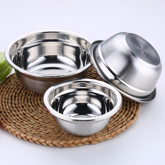 韓式歐式無磁加厚反邊不鏽鋼湯盆圓盤多用盆湯碗打蛋盆批發廠家