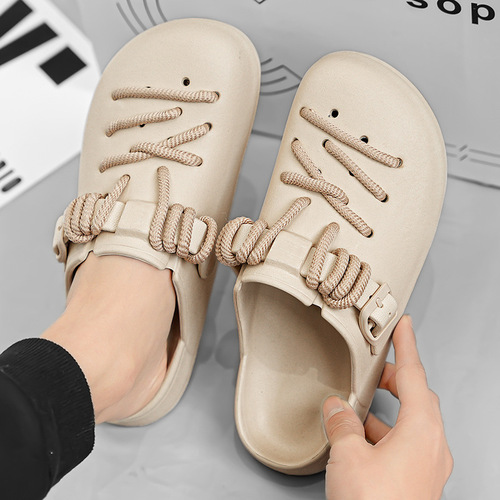 2024 New Holeshoe EVA Men's Summer New Outer Wear Lightweight Breathable Anti-Slip Sports Beach Sandals
