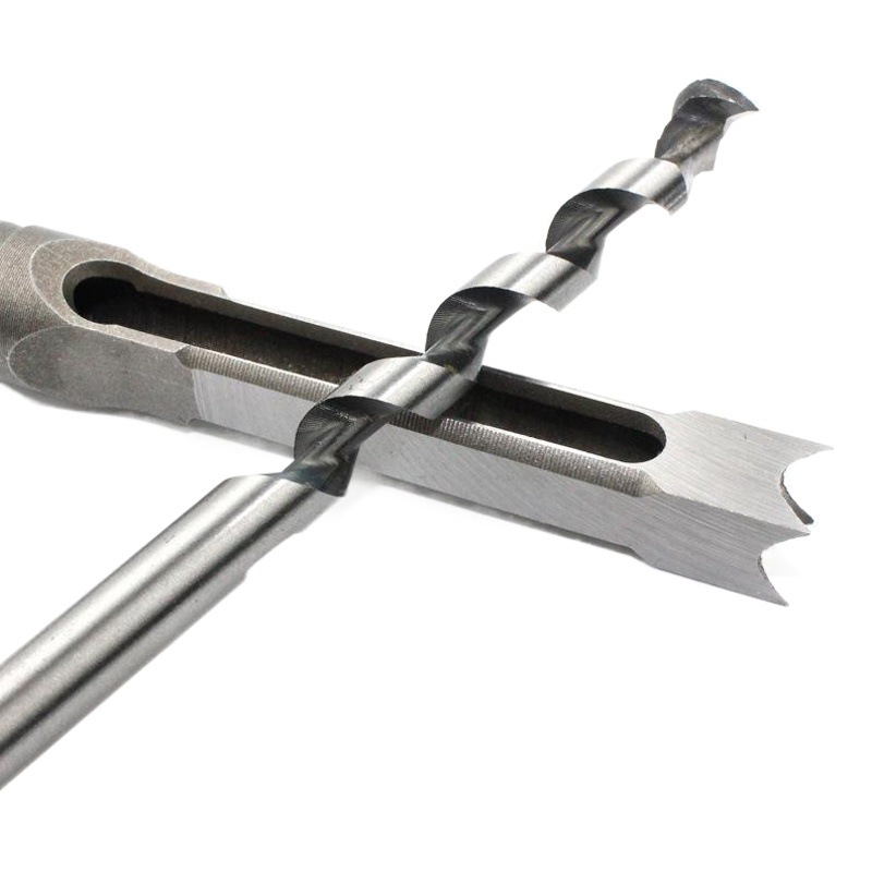 4 piezas de carpintería agujero cuadrado taladro desbloqueo agujero de perforación cuadrado Tenon taladro agujero cuadrado taladro de perforación núcleo