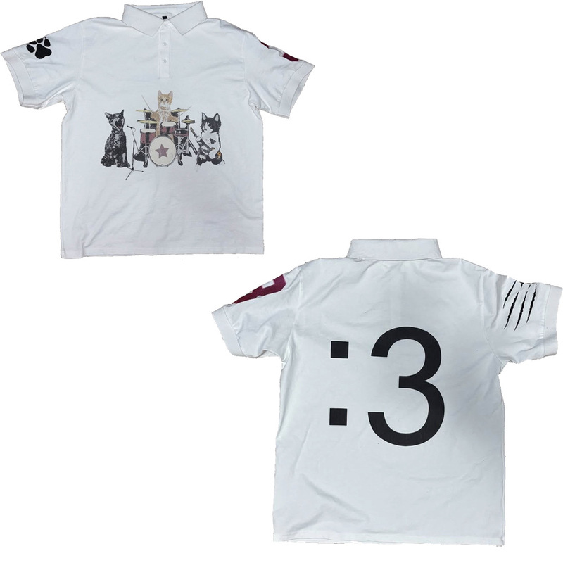Y2k半袖ポロシャツtシャツプリント柄トップスダークブラックゴシックヴィンテージ夏ストリートウェアトップス|undefined