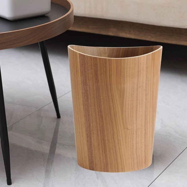 Nordic Japanese Unprinted Wavy Wooden Trash Bin Office Home Living Room Bedroom Company Paper Basket Free Shipping