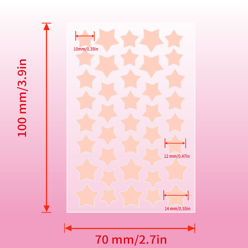 Comercio exterior transfronterizo color estrellas espinillas en caja muchos colores amor maquillaje piel artificial para proteger la herida para cubrir el acné