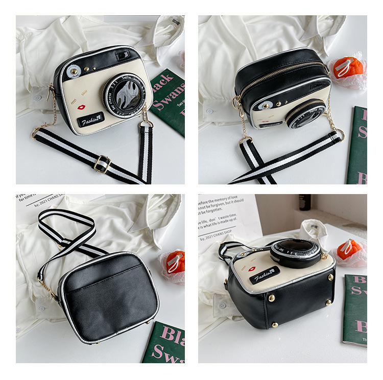 554g Weight Polyester Lining Material Zipper Closure Type Single Shoulder Strap Strap Type Camera Bag Bags Type Casual, Daily Occasion Polyester Material Geometric Pattern All Seasons Season Unisex Gender Cute Style Square Shape Pink, Red, Black Color Medium Size Unisex Medium Geometric Square Zipper Camera Bag 25