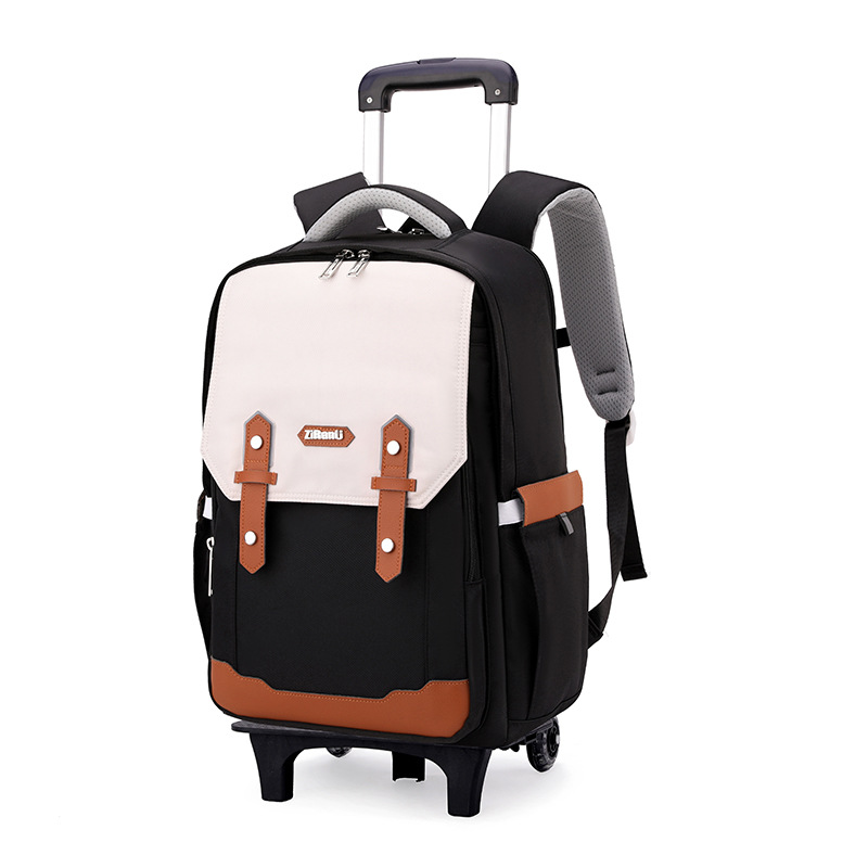 Peces naturales de alto valor de cara tirón mochila de seis ruedas escaleras al por mayor mochila de escolares escolares de secundaria