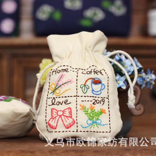 Directo de fábrica bordado Europeo DIY hecho a mano bolsita bolsa de cordón al por mayor Dragon Boat Festival