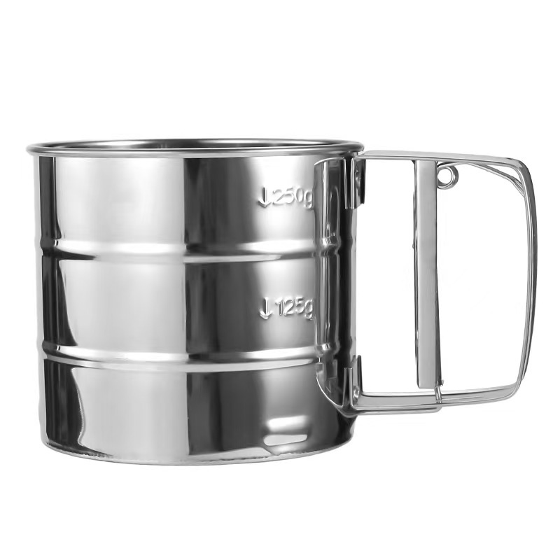 Factory Direct Sales Flour Sifter Baking Tool Semi-Automatic Handheld Flour Sifter Small Size Hand-Pressed Flour Sifter in Stock