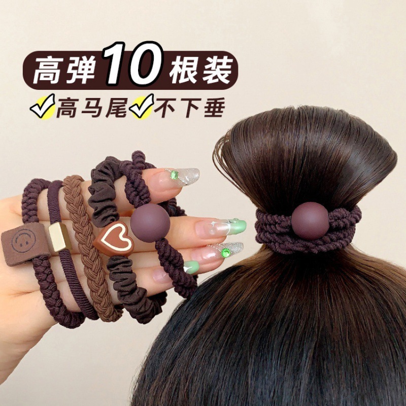 2025新款头绳皮筋女简约发绳高弹力耐用橡皮筋发圈高马尾皮套发饰|undefined