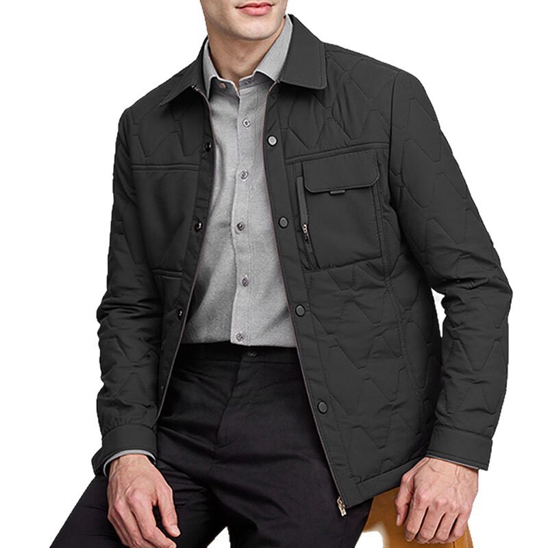 Chaqueta de Algodón Acolchada Corta para Hombre de Poliéster Térmica y Cortavientos para Invierno